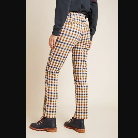 Anthropologie 💋 Essential Skinny Kick Flare Plaid Corduroy \\ Size 6 - Picture 2 of 4
